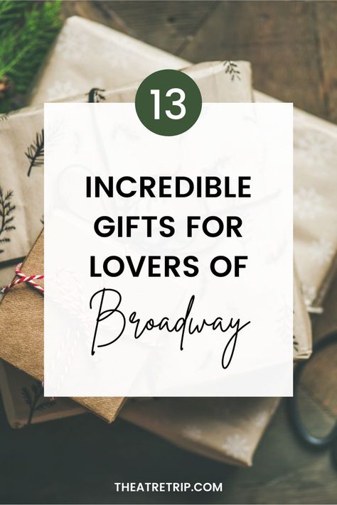 Looking for a gift for that special thespian in your life? Then check out this list of our favorite gifts for Broadway lovers! #gifts #Broadway Broadway Gift Basket, Gifts For Theatre Directors, Broadway Party Favors, Theater Teacher Gifts, Broadway Gift Ideas, Musical Theatre Gifts, Drama Teacher Gifts, Hairspray Musical, Broadway Theme