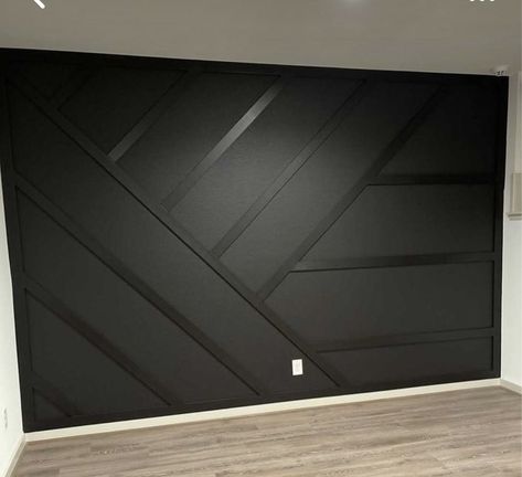 Teen Boy Accent Wall, Filming Backdrop, Trim Wall Design, Office Accent Wall, Unique Wall Design, Wall Paneling Ideas, Accent Wall Entryway, Design Walls, Paneling Ideas