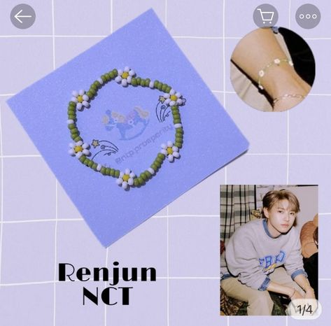 Nct Bracelet, Beads Kpop, Concert Headbands, Kpop Bracelet, Bracelet Template, Pop Beads, Anklets Diy, Nct Renjun, Pop Jewelry