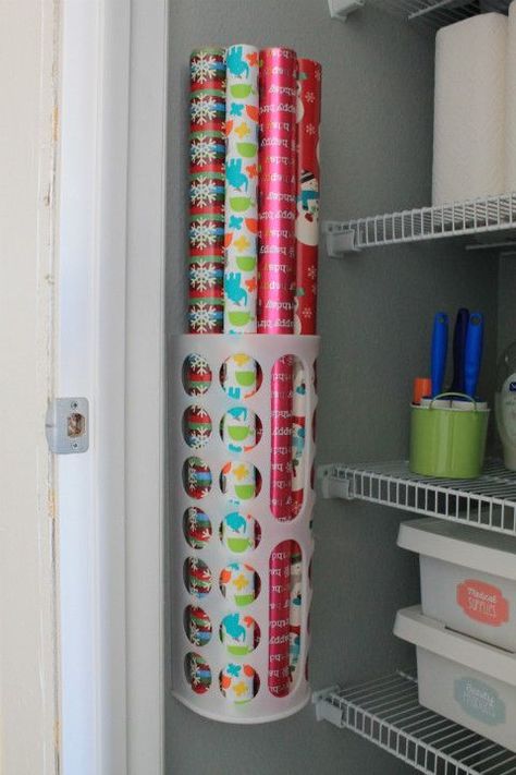 Hall Closet Organization, Laundry Inspiration, Organized Ideas, Organiser Son Dressing, Storage Hacks Diy, Wrapping Paper Storage, Diy Rangement, Closet Office, Pantry Closet