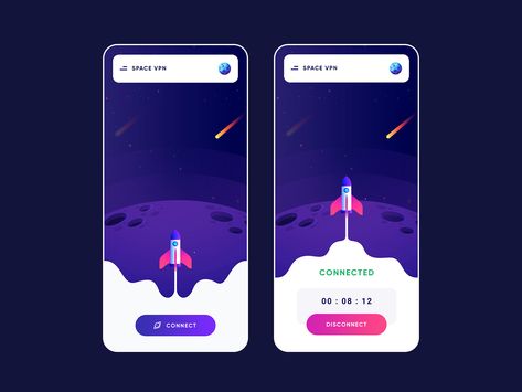 Space VPN app design by Mythics Design Planet 9, Universe App, Vpn App, App Screen, Ui Ux 디자인, App Design Layout, Balloon Mobile, Themes App, App Layout