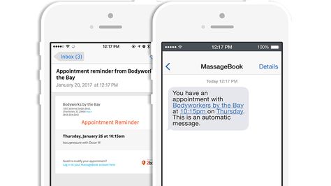 Reduce no shows with email confirmations and text and email reminders when you use Massagebook for your business.  Clients aren’t perfect. Even the best of us have times when we just forget about appointments. MassageBook has a list of features designed to politely yet effectively make sure your clients won’t stand you up.  #automatedreminders #massagebook #massagesoftware Appointment Confirmation Text, Professional Massage, Massage Therapy, Massage, Software, Skin