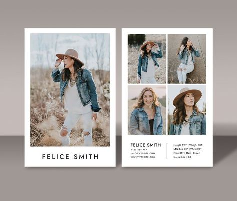 Modeling Comp Card Template MC002 by Draca Design Co on @creativemarket Model Comp Card, Comp Card, Fashion Career, Photoshop Software, Fashion Model Photography, Selling Prints, Good Poses, Graduation Cards, Photoshop Template