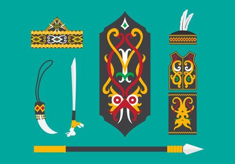 Free Dayak Vector Elements Dayak Pattern, Gawai Dayak, West Kalimantan, Abstract Geometric Art Print, Icon Download Free, Christian Cross Stitch, Adobe Design, Adobe Illustrator Design, Outline Illustration