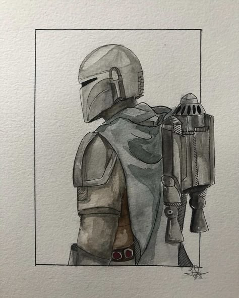 Mandalorian Art Drawing, The Mandalorian Sketch, Mandalorian Doodle, The Mandalorian Drawing, Mandalorian Sketch, Mandalorian Drawing, Mandalorian Fanart, Star Wars Art Drawings, Helmet Drawing