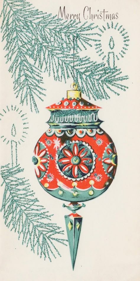 #retrochristmas #merrychristmas Vintage Christmas Card. Retro Christmas Ornament. Vintage Christmas Advertising, Vintage Christmas Tattoo, Vintage Christmas Drawings, Vintage Christmas Illustrations, Retro Christmas Drawings, Vintage Holiday Aesthetic, Christmas Ornament Tattoo, Ornament Illustration, Retro Christmas Ornaments