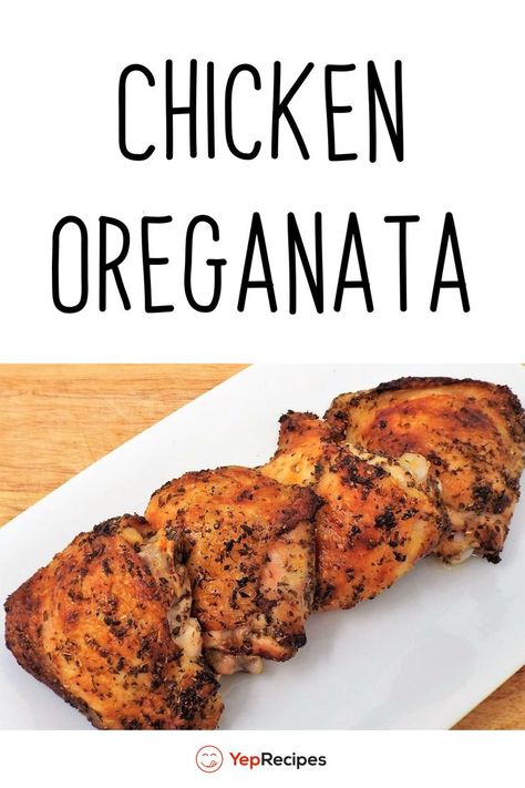 Chicken Greek, Fresh Oregano, Paleo Chicken, Cuisine Recipes, Greek Food, Crispy Chicken, Marjoram, Greek Recipes, Chicken Thighs