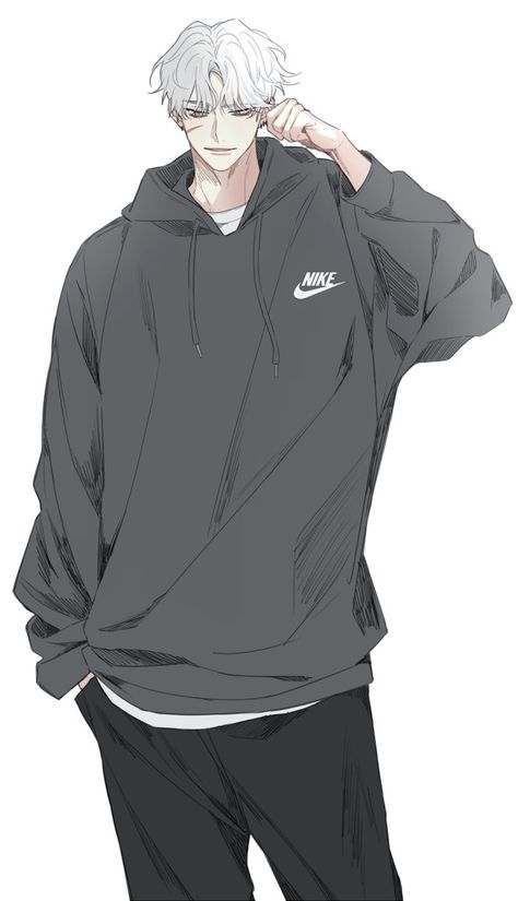 19 Days Characters, Hoodie Drawing, Anime Boy Sketch, 캐릭터 드로잉, Cool Anime Guys, Digital Art Anime, Gojo Satoru, Drawing Clothes, Anime Drawings Boy