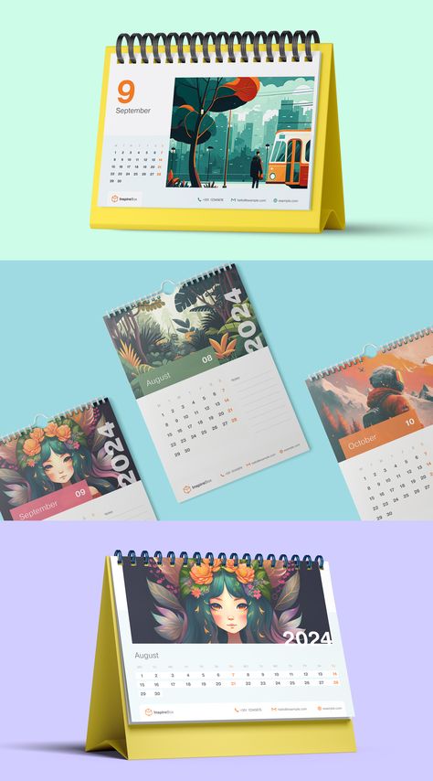 2024 Calender Design, Digital Art Calendar, Calendar Creative Design, Business Calendar Design, Calendar Creative, Design Kalender, Calendar Layout Ideas, Cute Calendar Design, Company Calendar Design