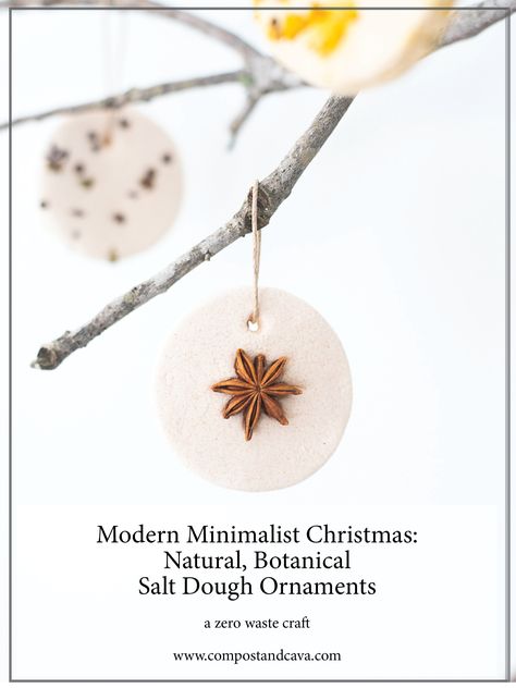 Salt Ornaments, Modern Minimalist Christmas, Boho Ornaments, Natal Natural, Salt Dough Christmas Ornaments, Soup Crockpot, Botanical Christmas, Clay Christmas Decorations, Salt Dough Ornaments