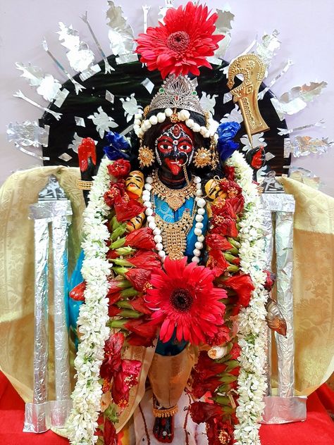 Dakshina Kali deity of our house. Kali Deity, Dakshina Kali, Maa Kali, Sri Sri, Our House, Halloween Wreath, Halloween, Quick Saves