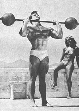 Steve Reeves Bodybuilding, Steve Reeves Workout, Vintage Muscle Men, Classic Physique, Strength Routine, Steve Reeves, Military Press, Full Body Workout Routine, Workout Routine For Men