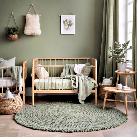 30 Sage Green Nursery Ideas for a Peaceful Baby Haven Sage And Wood Nursery, Green Nursery Color Palette, Calming Nursery Ideas, Baby Boy Nursery Sage Green, Sage Nursery Ideas, Sage Nursery Boy, Sage Nursery Girl, Green Brown Nursery, Sage Nursery Gender Neutral