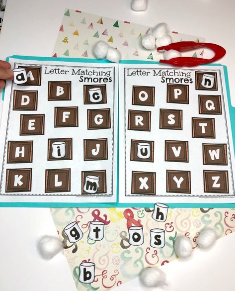 Camping Theme Preschool Activities, Preschool Camping Activities, Alphabet Activities For Preschool, Camping Week, Preschool Camping, Camping Preschool, Alphabet Letter Matching, Strawberry Crafts, Camping Theme Preschool