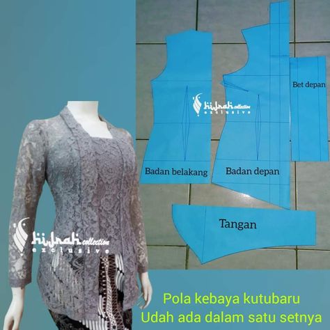 Pola Kebaya, Kebaya Modern Dress, Projek Menjahit, Women Blouses Fashion, Fashion Design Patterns, Womens Clothing Patterns, Gown Pattern, Dress Design Patterns, Dress Making Patterns