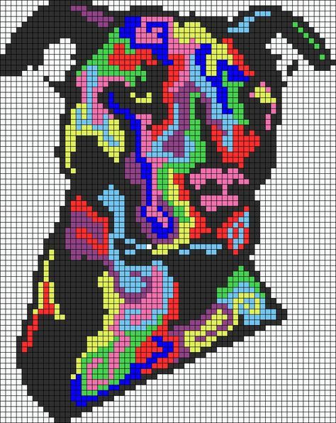 Colorful Pitbull Dog Perler Bead Pattern Pitbull Cross Stitch Pattern, Dog Pixel Art, Kawaii Perler, Modele Pixel Art, Dog Pitbull, Graph Crochet, Pixel Art Templates, Minecraft Pixel Art, Beaded Cross Stitch