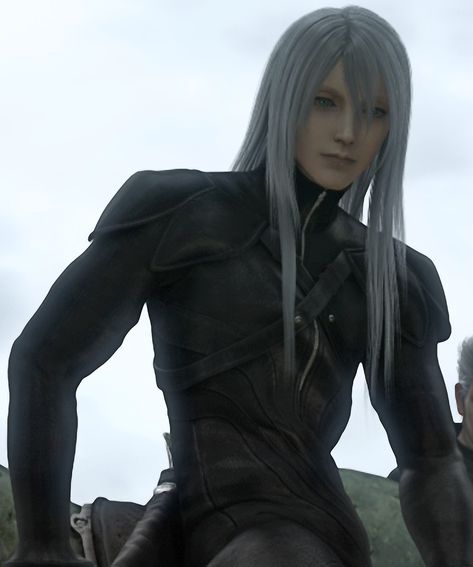 Twitter Men, Final Fantasy Sephiroth, Final Fantasy Collection, Advent Children, Final Fantasy Artwork, Final Fantasy Art, Human Poses Reference, Long Black Hair, Character Design Male