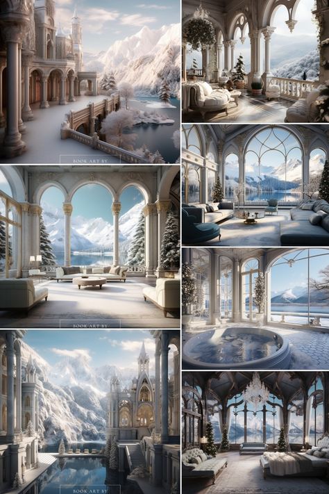 Moonstone Palace Acotar, Winter Court Aesthetic, Acotar Winter Court, Winter Court Acotar, Shifting Places, Winter Court, Ice Castle, Instagram Decor, Glamour Decor