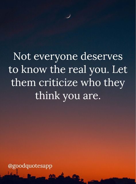 Not everyone deserves to know the real you. Let them criticize who they think you are. Hey! Try Good Quotes App, I'm enjoying a lot https://gquotes.app/share I’m Not Like Everyone Else Quotes, Not Everyone Is For You Quotes, Im Not For Everyone Quotes So True, Not Everyone Is For You, Not Everyone Is Going To Like You, I’m Not For Everyone Quotes, I’m Not Perfect Quotes, I Am Not For Everyone, Best For Me Quotes