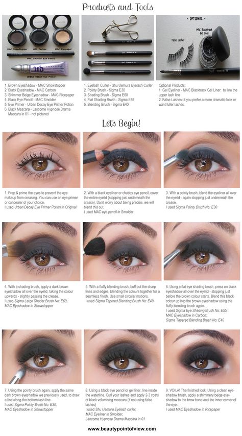 Dark Smokey Eye Makeup, Black Smokey Eye Makeup, Dark Smokey Eye, Smokey Eye Easy, Makeup At Home, Black Smokey Eye, Black Smokey, Smokey Eye Tutorial, Eye Makeup Steps