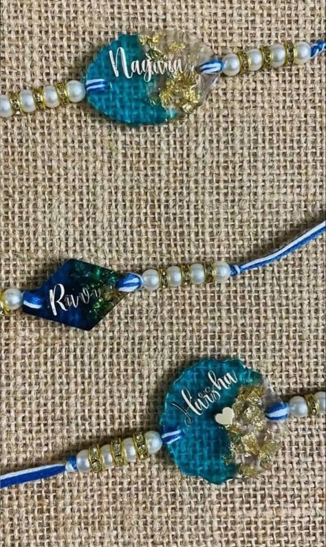 Resin Rakhi - Rakshabandhan Personalized by PurpleWisdom on Etsy Brother Sister Bonding, Indian Art And Craft, Rakhi Bandhan, Handmade Rakhi Designs, Rakhi Making, Love Affection, Indian Arts And Crafts, Handmade Rakhi, Rakhi Design