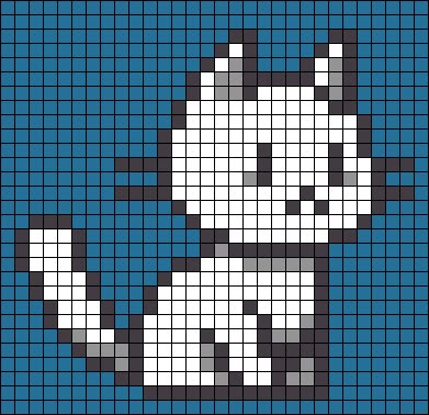 Pixel Art Cat Sprite Sheet, Cat Pixel Art 32x32, Cat Pixel Art Grid, Cute Cat Pixel Art, Wolf Pixel Art, Small Pixel Art Ideas, Pixel Art Chat, Black And White Pixel Art, 32x32 Pixel Art Grid