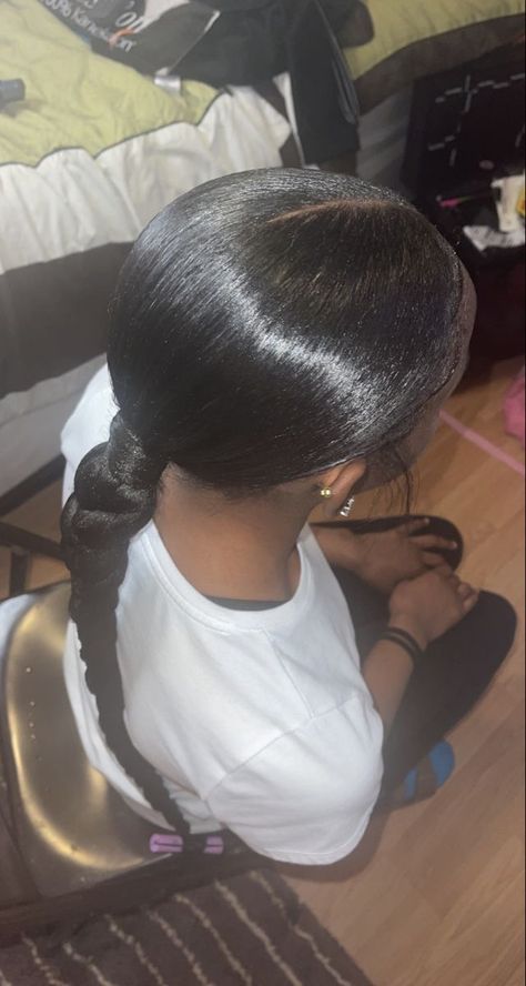 One Low Braid Ponytail, Middle Part Low Braid Ponytail, Middle Part With Braid, Low Braid Ponytail, Middle Part Slick Back Ponytail Weave, Middle Part Braid Ponytail, Middle Part Braided Ponytail, Middle Part Low Ponytail, Slick Back Low Ponytail