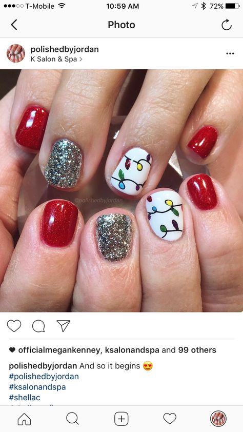 Christmas Shellac, Shellac Designs, Shellac Nail Colors, Nails Shellac, Holiday Nails Christmas, Cute Christmas Nails, Christmas Gel Nails, Nails Christmas, Super Nails