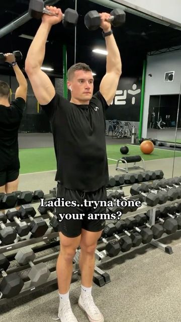 Johnny Hadac on Instagram: "Beginner workout for toned arms! DBs only! #tonedarms #beginnerworkout #armworkout #shoulderworkout #gymmotivation #gymlife" Dumbell Arm Exercises, Arm And Back Workout With Dumbbells, Arm Workout Using Dumbbells, Arm Workout For Gym, Weightlifting Arm Workout, Arm Focused Workout, Strength Training Women Before And After, Gym Exercise For Arms, Workouts For Back Of Arms