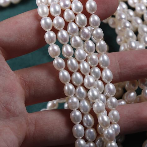 5-6mm Real Natural Freshwater Pearl Beads Strand Shiny Small Rice Oval Baroque Pearl Beads DIY Elegant Necklace, Beads Diy, Elegant Necklaces, Bead Strand, Baroque Pearls, Diy Beads, Loose Beads, Pearl Beads, Fresh Water