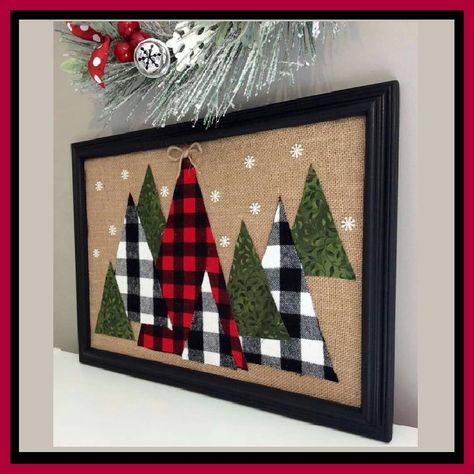 Christmas Decor Diy Cheap, Christmas Tree Pictures, Snowflake Sticker, Picture Frame Crafts, Dollar Tree Hacks, Fabric Tree, Fabric Christmas Trees, Alternative Christmas Tree, Country Christmas Decorations