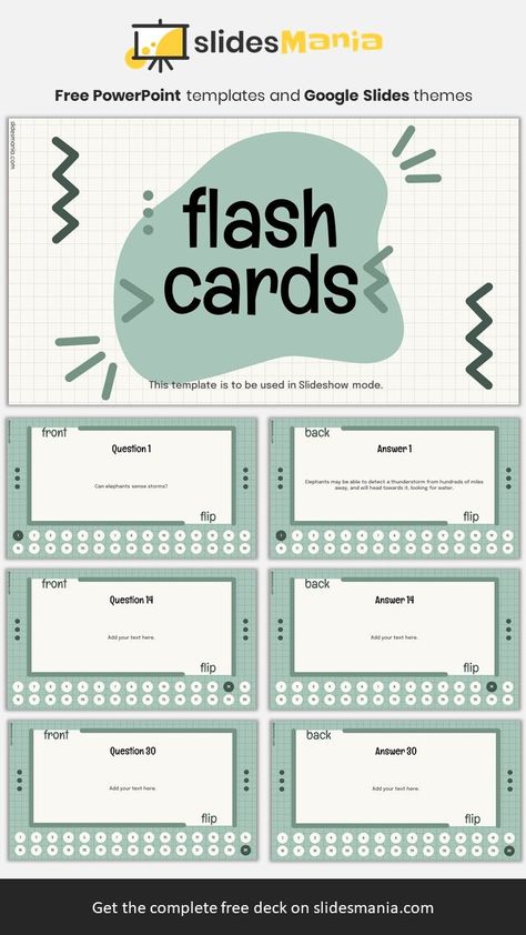 Ready to review some key aspects of a lesson? This flashcard template is perfect for that. It has 30 hyperlinked cards where you can type questions, and another 30 cards to type each answer. You can use it in order, or jump from one question to another using the navigation numbers below each question. Click on “flip” to reveal the backside. Click “flip” again to go back to the front side or just click in another navigation number to jump to another question. Flashcards Aesthetic Template, Where Are You From, Reviewer Design, Flashcards Design, Flashcard Design, Flash Cards Template, Canva Ppt Template, Flashcards Aesthetic, Template For Ppt