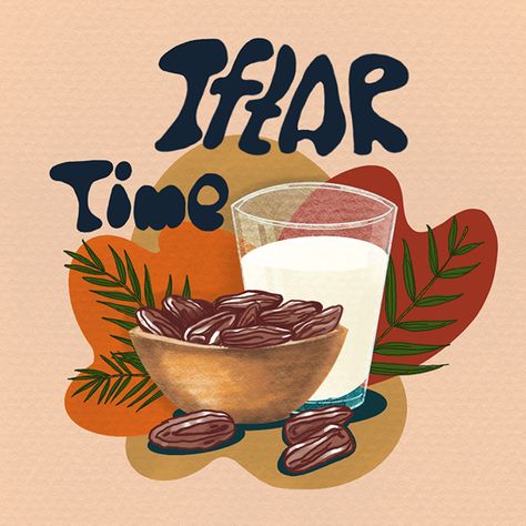 Iftar time on Behance Iftar Aesthetic, Ramadan Project, Iftar Time, Sunday Food, Eid Ideas, Ramadan Planner, Ramadan 2024, Personal Illustration, Iftar Party