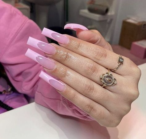 Pink Acrylic Nails Matte, Pink French Tip Acrylics, Neutral French Tip Nails, Pink French Tip Toes, Pink On Pink French Nails, Hype Nails, Tip Acrylics, Pink Tip Nails, Pink French Tip