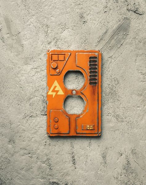 Star Wars Light Switch Cover, Outlet Painting Ideas, Workshop Bedroom, Star Wars Light Switch, Sci Fi Furniture, Star Wars Man Cave, Man Cave Items, Star Wars Light, Star Wars Room