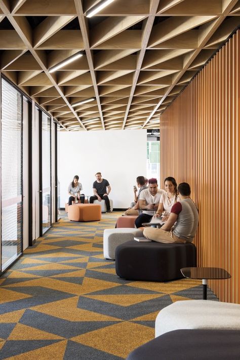 Western Sydney University Parramatta Campus / Woods Bagot | Netfloor USA University Interior Design, Woods Bagot, Campus Design, Office Lobby, Interior Design School, Interior Fit Out, Education Design, Best Interior Design, Office Interior Design