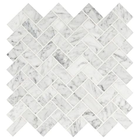 Decorative Pool Tiles, Honed Marble Floor, Pool Mosaic Tiles, White Herringbone Tile, Herringbone Mosaic Tile, Mudroom Flooring, Carrara Marble Tile, Decorative Styles, Kitchen Backsplash Designs