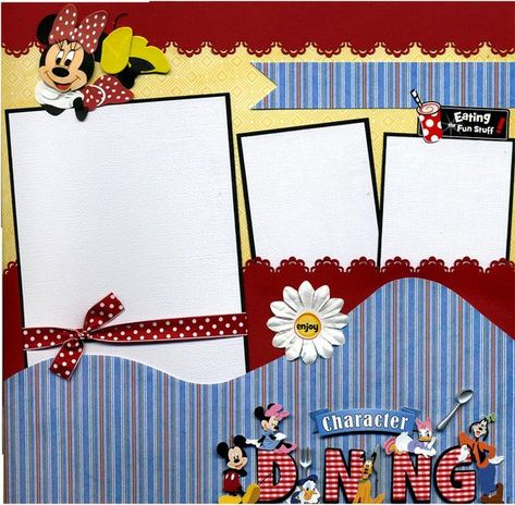 Large Scrapbook, Paper Bag Scrapbook, Scrapbook Disney, Character Dining, Recipe Scrapbook, Disney Scrapbooking Layouts, Disney Scrapbook Pages, Birthday Scrapbook, Scrapbook Tutorial