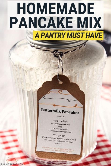 Pancake Mix Diy, Bulk Pancake Mix Recipe, Pancake Mix In A Jar, Diy Pancake Mix, Healthy Pancake Mix, Homemade Pancake Mix Recipe, Pancake Mix Uses, Gift In A Jar, Pancake Mix Recipe