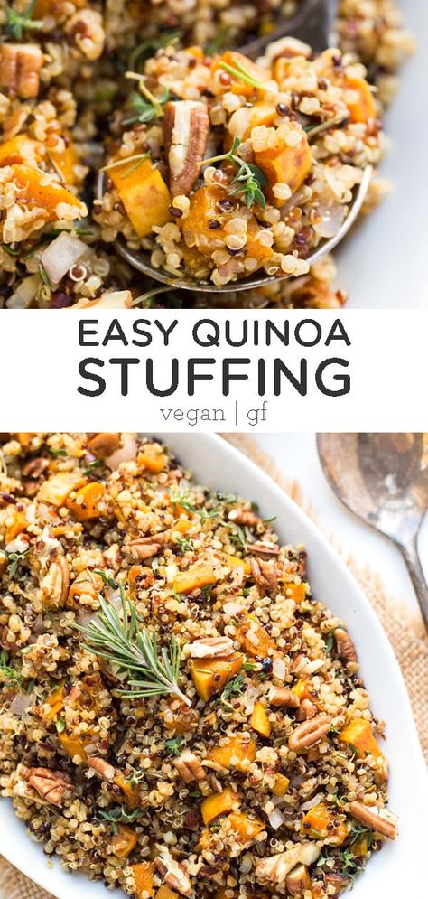 Vegan Thanksgiving Side Dishes, Traditional Stuffing, Quinoa Stuffing, Stuffing Thanksgiving, Recipe Quinoa, Gluten Free Stuffing, Easy Quinoa, Healthy Thanksgiving Recipes, Gluten Free Thanksgiving