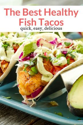 Healthy Fish Tacos, Cooked Fish, Hearty Food, Easy Fish Tacos, Wallpaper Food, Slender Kitchen, Avocado Crema, Fish Taco, Fish Tacos Recipe