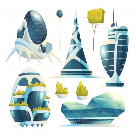 Future city buildings, skyscrapers and t... | Free Vector #Freepik #freevector #background #business #tree #abstract Future City Drawing Easy, Future Illustration, Buildings Skyscrapers, Condominium Architecture, Glass Facade, Swan Painting, Tree Abstract, Futuristic Building, Building Icon