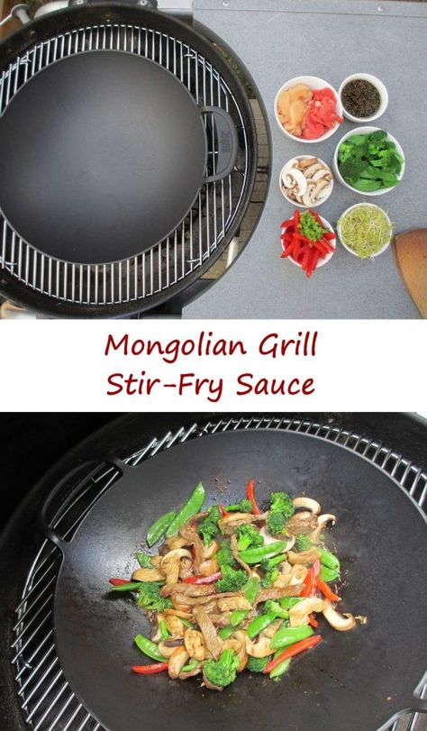 Mongolian Grill Stir-Fry Sauce Bbq Stir Fry, Wok Food, Mongolian Recipes, Mongolian Bbq, Mongolian Grill, Candida Diet Recipes, Thing To Make, Griddle Recipes, Mongolian Beef