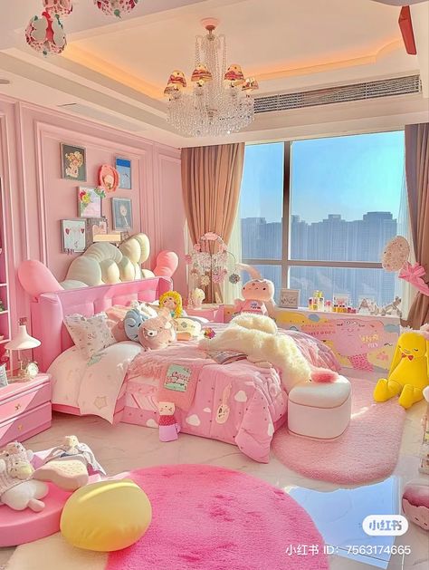 Kawaii Apartment Aesthetic, Kawaii House, Kawaii Room Ideas, Fun Room, Pink Room Decor, Dream Apartment Decor, Cute Bedroom Ideas, Pastel Room, Girly Room