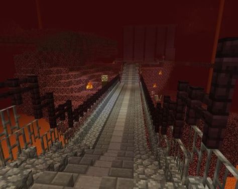 Minecraft Nether Bridge Ideas, Nether Bridge Minecraft, Minecraft Nether Bridge, Nether Tunnel Minecraft, Nether Base Minecraft, Nether Tunnel, The Nether Minecraft, Nether Builds, Minecraft Tunnel Designs