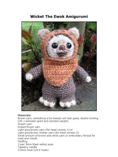 star wars wicket Ewok Crochet, Wicket Ewok, Nerdy Crochet, Diy Crochet Amigurumi, Crochet Critters, Star Wars Crochet, Mini Amigurumi, Crocheted Toys, Crochet Teddy Bear Pattern