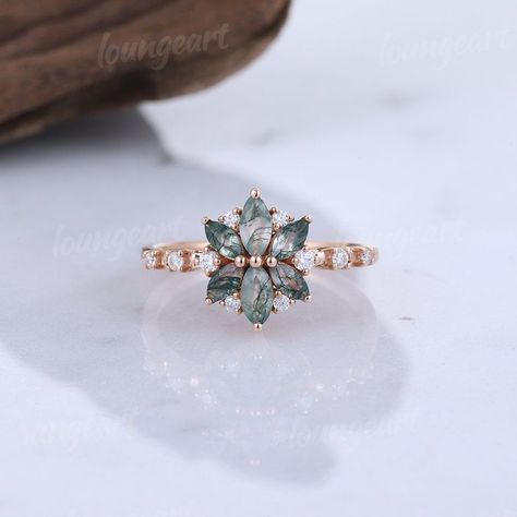 Beautiful & delicate Oval diamond unique engagement ring - "Athena" & Two Athena's Crowns. D E T A I L S : ♥ Center stone shape: Oval. ♥ Center stone type: • Natural Diamond 0.70 Carat, H color or above, Si2 clarity or above, GIA cer Moss Agate Engagement Ring, Cute Engagement Rings, Future Engagement Rings, Agate Engagement Ring, Moss Agate Ring, Number 0, Dream Engagement Rings, Ring Moissanite, Half Eternity Ring