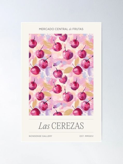 "Impressionist Cherries, Vintage Cherry Fruit Market" Poster for Sale by nonsensegoods | Redbubble Fruit Market Poster, Fruit Market, Market Poster, Vintage Cherry, Cherry Fruit, Living Design, Surface Design, Sale Poster, Print On Demand