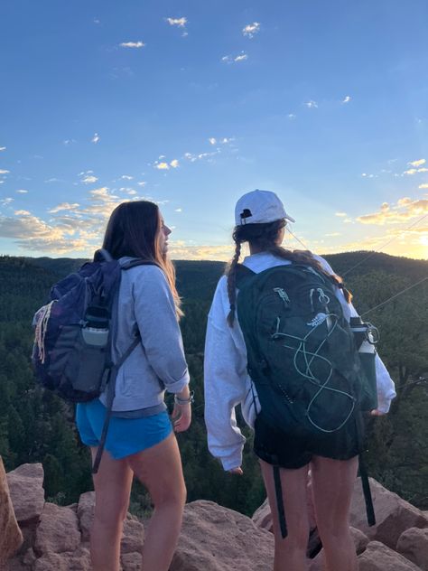 insta: kelsey.speed Granola Backpack, Minimalist Ear Piercings, Sunrise Mountain, Granola Girl, North Face Backpack, Granola, Ear Piercings, North Face, Piercings