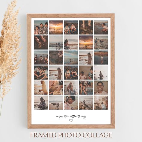 Introducing our stunning Framed Photo Collage Print, a unique and personalised way to showcase your cherished memories! Bring together your favourite photos, whether it's capturing special moments with loved ones, documenting unforgettable trips, or celebrating milestones. This framed collage is perfect for every occasion and makes a thoughtful personalised gift for weddings, birthdays, new baby, anniversaries, etc. Please see other listings in my shop for different collage layouts available or Photo Frame Layout Ideas, Sentimental Photo Gifts, One Frame Photo Collage, Photo Collage Frame Ideas, Photo Frame Collage Ideas, Family Photo Collage Ideas, Collage Frame Ideas, Family Collage Wall Ideas, Photo Collage Ideas Framed